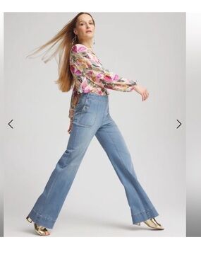 Chico's Pull-On Wide-Leg Jeans Light Wash Size 2 or 12R NWT
